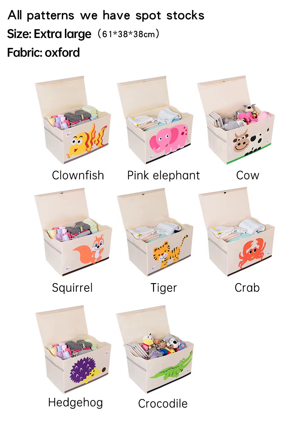 High Quality Kids Toys Diaper Fabric Storage Boxes Box Organizer Basket Bags Caddy Cloths Storage Box Folding Household Items